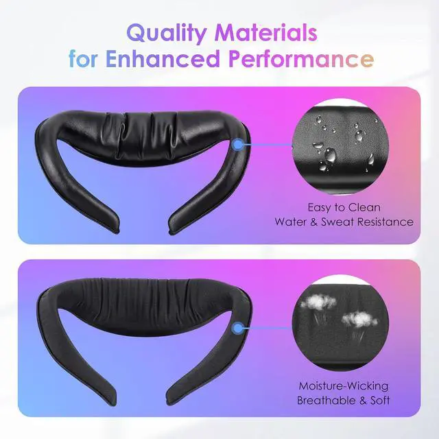 Alt view image 2 of 7 - BONAEVER Facial Interface for Meta Quest 3S - Upgraded Wider PU & Ice Silk Face Cover Pads, Anti-Fog, Anti-Light Leakage VR Headset Accessories for Oculus with Lens Protector Cushion