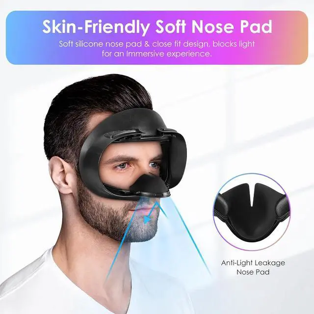 Alt view image 6 of 7 - BONAEVER Facial Interface for Meta Quest 3S - Upgraded Wider PU & Ice Silk Face Cover Pads, Anti-Fog, Anti-Light Leakage VR Headset Accessories for Oculus with Lens Protector Cushion