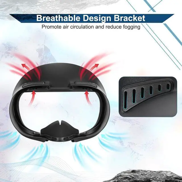 Alt view image 4 of 7 - BONAEVER Facial Interface for Meta Quest 3S - Upgraded Wider PU & Ice Silk Face Cover Pads, Anti-Fog, Anti-Light Leakage VR Headset Accessories for Oculus with Lens Protector Cushion