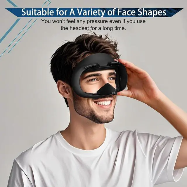 Alt view image 7 of 7 - BONAEVER Facial Interface for Meta Quest 3S - Upgraded Wider PU & Ice Silk Face Cover Pads, Anti-Fog, Anti-Light Leakage VR Headset Accessories for Oculus with Lens Protector Cushion