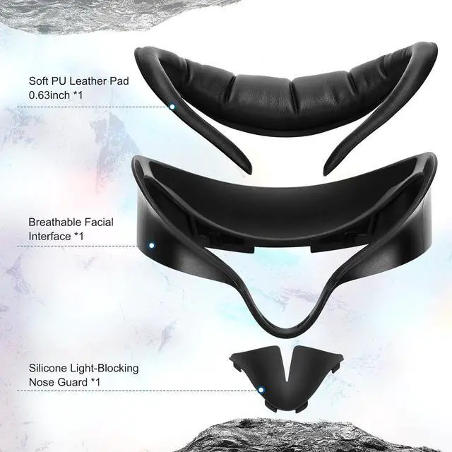 Alt view image 2 of 7 - BONAEVER Facial Interface for Meta Quest 3S - Upgraded Wider PU & Ice Silk Face Cover Pads, Anti-Fog, Anti-Light Leakage VR Headset Accessories for Oculus with Lens Protector Cushion