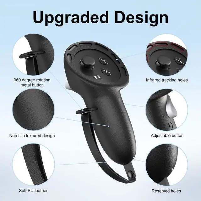 Alt view image 4 of 7 - BONAEVER 7-in-1 Silicone Cover Set Compatible with Meta Quest 3s Accessories, VR Protector Face Cover Controller Grips Front Shell Headset Cover Lens Cover Joystick Caps