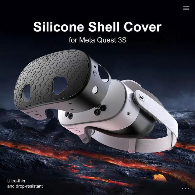 Alt view image 2 of 7 - BONAEVER 7-in-1 Silicone Cover Set Compatible with Meta Quest 3s Accessories, VR Protector Face Cover Controller Grips Front Shell Headset Cover Lens Cover Joystick Caps