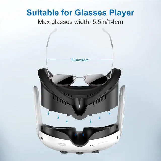 Alt view image 6 of 7 - BONAEVER Facial Interface and Face Pad Cover for Meta Quest 3 Accessories, Ice Silk Cotton & Soft PU Leather Face Pad Compatible with Oculus Quest 3, Light-Blocking Nose Pad and Air-Circulation Design