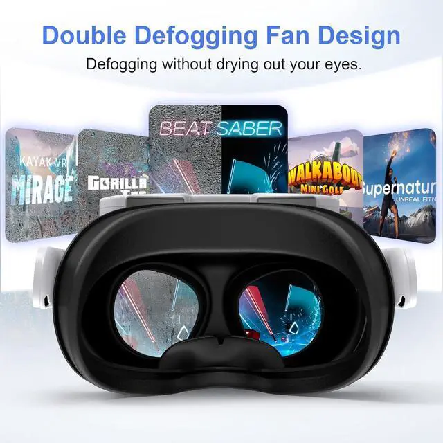 Alt view image 3 of 7 - BONAEVER Facial Interface Cooling Fan for Meta Quest 3S Accessories, Soft PU Leather & Ice Silk Cotton Face Pad Compatible with Oculus Quest 3S, Adjustable Fan to Relieve Lens Fogging