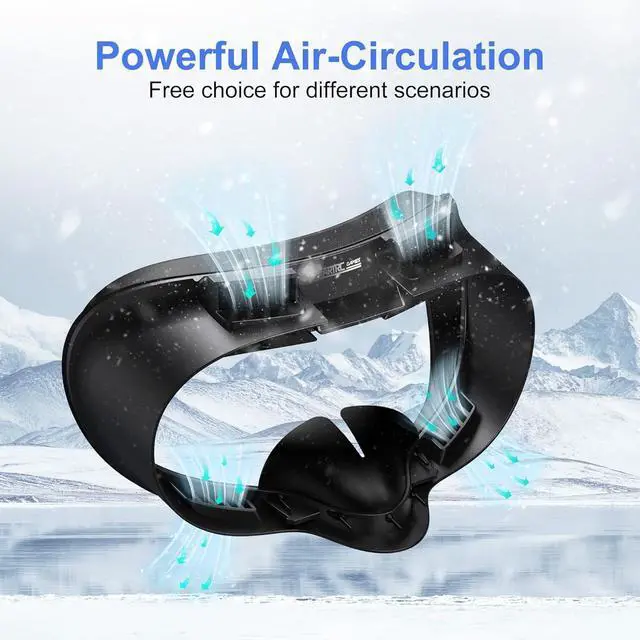 Alt view image 2 of 7 - BONAEVER Facial Interface Cooling Fan for Meta Quest 3S Accessories, Soft PU Leather & Ice Silk Cotton Face Pad Compatible with Oculus Quest 3S, Adjustable Fan to Relieve Lens Fogging