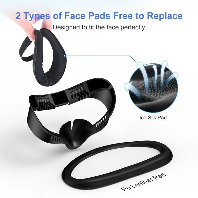 Alt view image 5 of 7 - BONAEVER Facial Interface Cooling Fan for Meta Quest 3S Accessories, Soft PU Leather & Ice Silk Cotton Face Pad Compatible with Oculus Quest 3S, Adjustable Fan to Relieve Lens Fogging