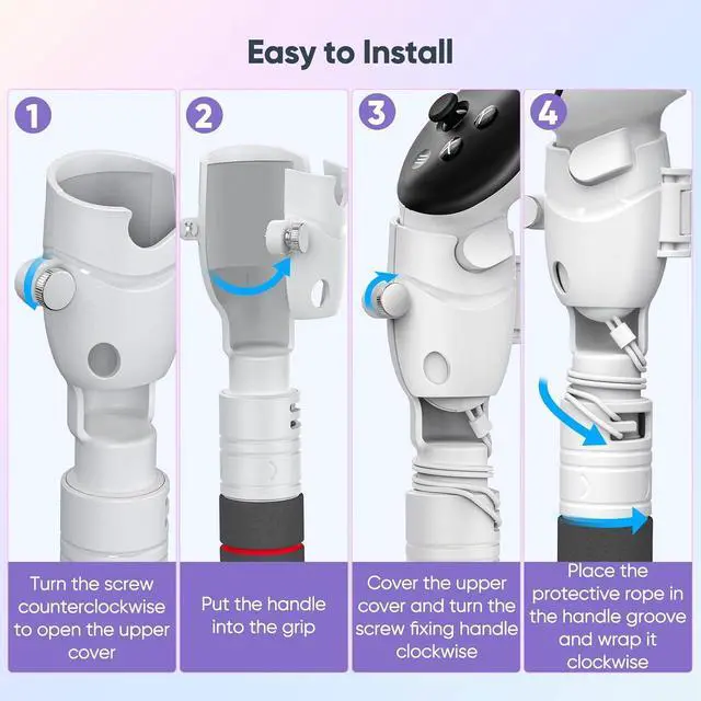 Alt view image 7 of 7 - BONAEVER 4-in-1 Gorilla Tag Long Arms for Meta Quest 3S/3/Oculus Quest 2/ Quest Pro/Rift S Controller, Long Arm Extenders Handle Attachments, VR Accessories for Beat Saber/Gorilla Tag/Golf Club Game
