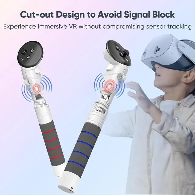 Alt view image 3 of 7 - BONAEVER 4-in-1 Gorilla Tag Long Arms for Meta Quest 3S/3/Oculus Quest 2/ Quest Pro/Rift S Controller, Long Arm Extenders Handle Attachments, VR Accessories for Beat Saber/Gorilla Tag/Golf Club Game