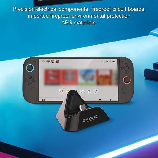 Alt view image 6 of 7 - BONAEVER Charging Dock for Switch 2, Fast Charging Station Dock Station Replacement, Portable Charger Base Stand with USB 3.1 Port, Type C Port for Easy Console Charging