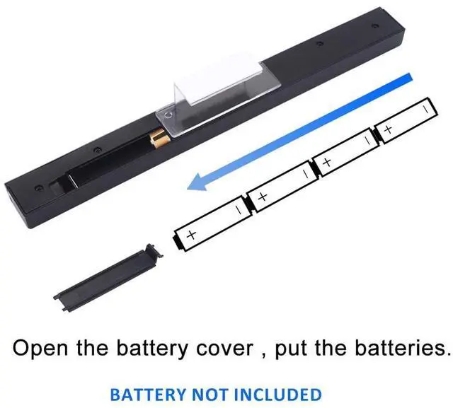 Alt view image 2 of 7 - BONAEVER Wii Wireless Sensor Bar, for Wii Sensor Bar Replacement Compatible with Nintendo Wii/Wii U Console with Stable Stand, Black