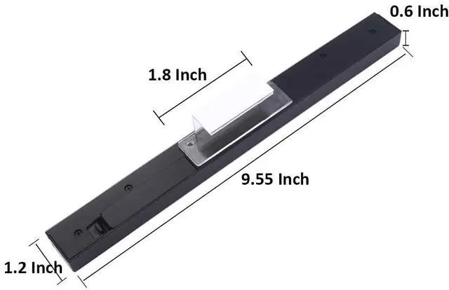 Alt view image 3 of 7 - BONAEVER Wii Wireless Sensor Bar, for Wii Sensor Bar Replacement Compatible with Nintendo Wii/Wii U Console with Stable Stand, Black