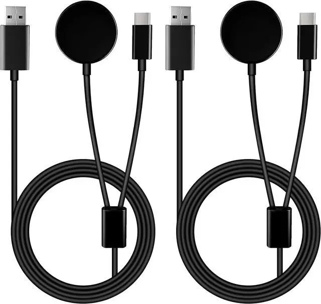 Main image of BONAEVER 2 Pack Galaxy Watch 7 Charger, 3.3FT 2 in 1 USB-C Magnetic Wireless Charging Cable Cord Compatible with Samsung Galaxy Watch 7/6 /6 Classic/5 Pro/5/4 /4 Classic/3/Active