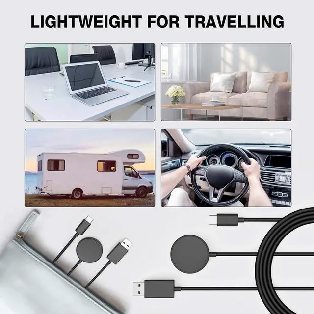 Alt view image 7 of 7 - BONAEVER 2 Pack Galaxy Watch 7 Charger, 3.3FT 2 in 1 USB-C Magnetic Wireless Charging Cable Cord Compatible with Samsung Galaxy Watch 7/6 /6 Classic/5 Pro/5/4 /4 Classic/3/Active