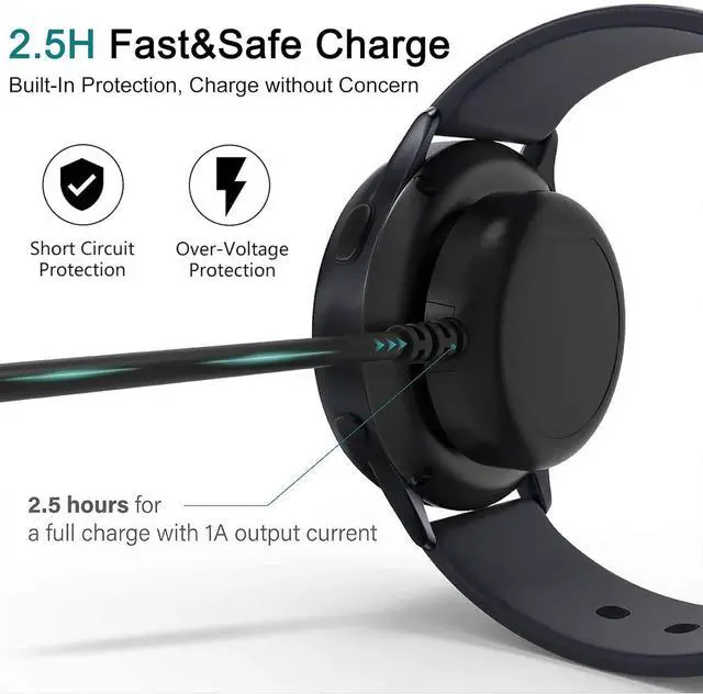 Alt view image 5 of 6 - BONAEVER 2 Pack Galaxy Watch 7 Charger Compatible with Samsung Galaxy Watch 7/6/6 Classic/5/5 Pro/4/4 Classic/3/Active 2 /Active with 3.3FT USB Magnetic Wireless Charging Cable Cord