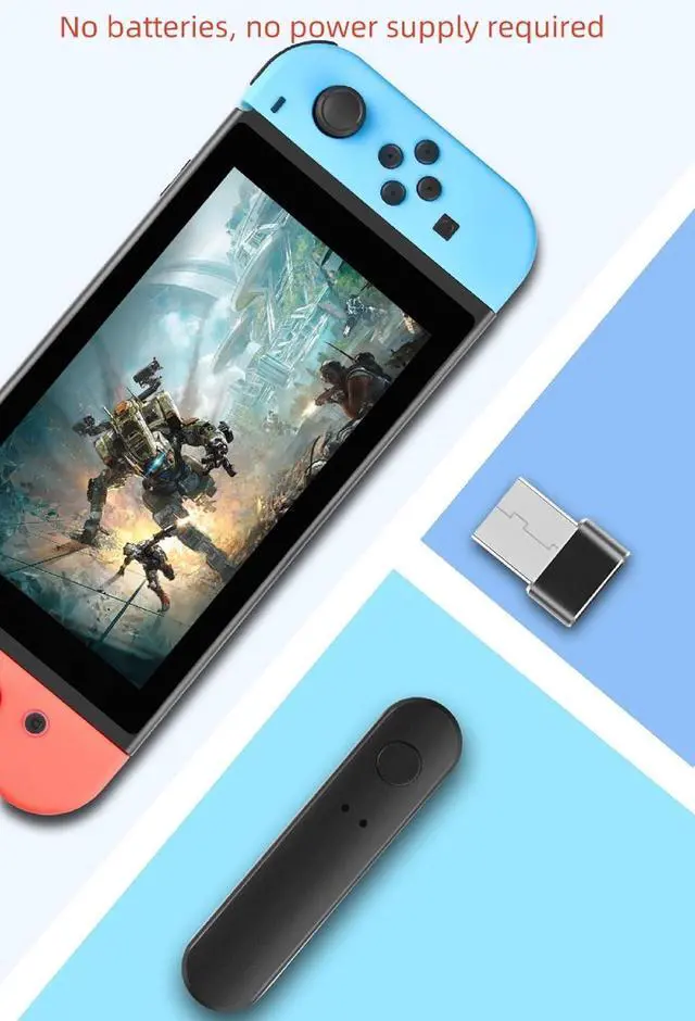 Alt view image 2 of 7 - BONAEVER Type C Bluetooth 5.0 Transmitter USB Gaming Console PC Wireless Audio Transmitter for PS4, PS5, Switch, PC with Low Latency and AptX Adaptation, Type-c to USB Adapter Included