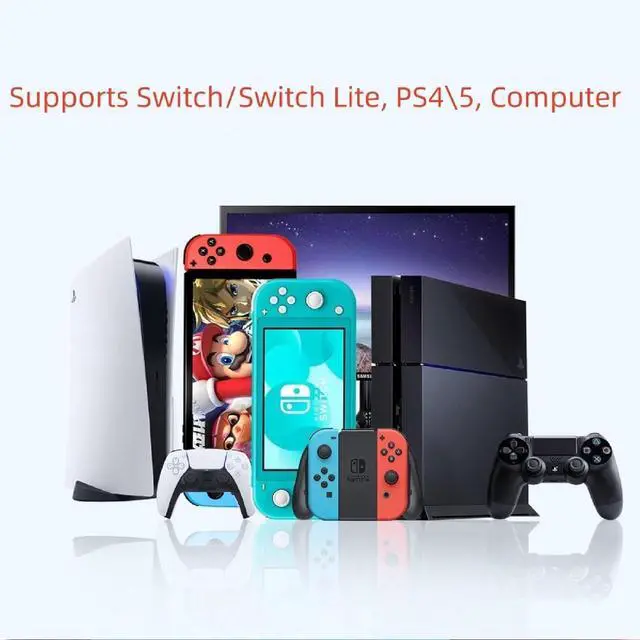 Alt view image 6 of 7 - BONAEVER Type C Bluetooth 5.0 Transmitter USB Gaming Console PC Wireless Audio Transmitter for PS4, PS5, Switch, PC with Low Latency and AptX Adaptation, Type-c to USB Adapter Included