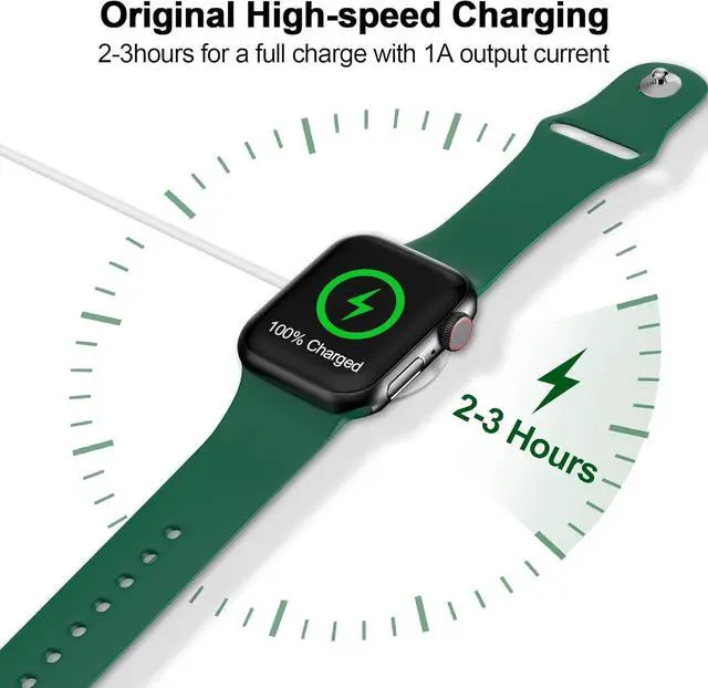 Alt view image 2 of 7 - BONAEVER 2 Packs for Apple Watch Charger Magnetic Fast Charging Cable [Portable] Magnetic Wireless Charging Compatible with iWatch Series Ultra/10/9/8/7/6/SE/5/4/3/2 - [3.3FT]