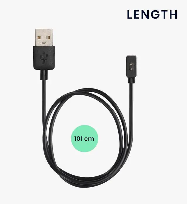 Alt view image 4 of 6 - BONAEVER 2 Packs USB Cable Charger Compatible with Xiaomi Mi Smart Band 9 / Band 8 / Band 8 Pro/Redmi Watch 3 Active Cable - Charging Chord for Smart Watch - Black
