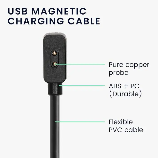 Alt view image 5 of 6 - BONAEVER 2 Packs USB Cable Charger Compatible with Xiaomi Mi Smart Band 9 / Band 8 / Band 8 Pro/Redmi Watch 3 Active Cable - Charging Chord for Smart Watch - Black