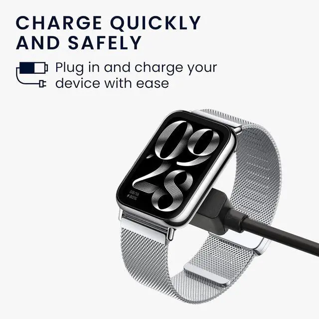 Alt view image 3 of 6 - BONAEVER 2 Packs USB Cable Charger Compatible with Xiaomi Mi Smart Band 9 / Band 8 / Band 8 Pro/Redmi Watch 3 Active Cable - Charging Chord for Smart Watch - Black