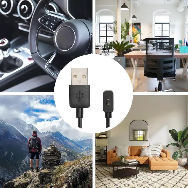 Alt view image 6 of 6 - BONAEVER 2 Packs USB Cable Charger Compatible with Xiaomi Mi Smart Band 9 / Band 8 / Band 8 Pro/Redmi Watch 3 Active Cable - Charging Chord for Smart Watch - Black