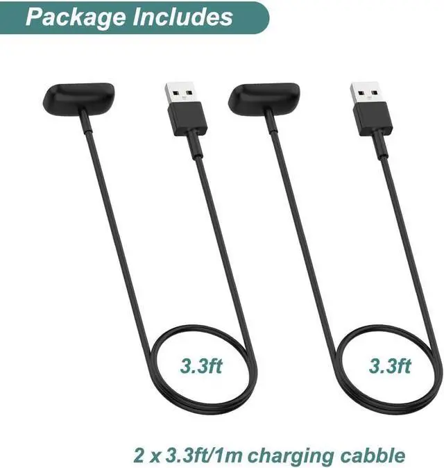 Alt view image 4 of 7 - BONAEVER Charger for Fitbit Charge 5 / Fitbit Charge 6 / Fitbit Luxe, Replacement Charging Cable Cord Accessories for Fitbit Luxe/Charge 5/Charge 6 [2-Pack, 3.3ft/1m]