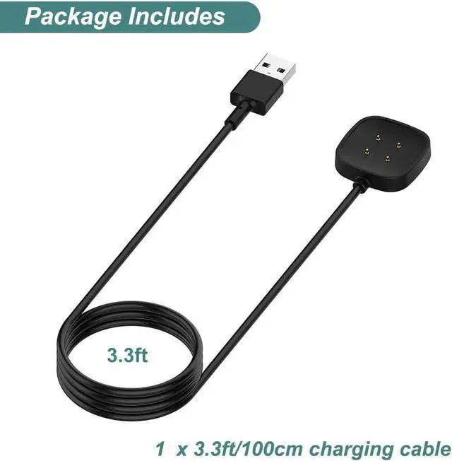 Alt view image 4 of 6 - BONAEVER Charger for Fitbit Sense/Sense 2/Versa 3/Versa 4, Replacement Charging Cable Cord Magnetic Dock Stand for Fitbit Sense 1/2, Versa 3/4 Smartwatch
