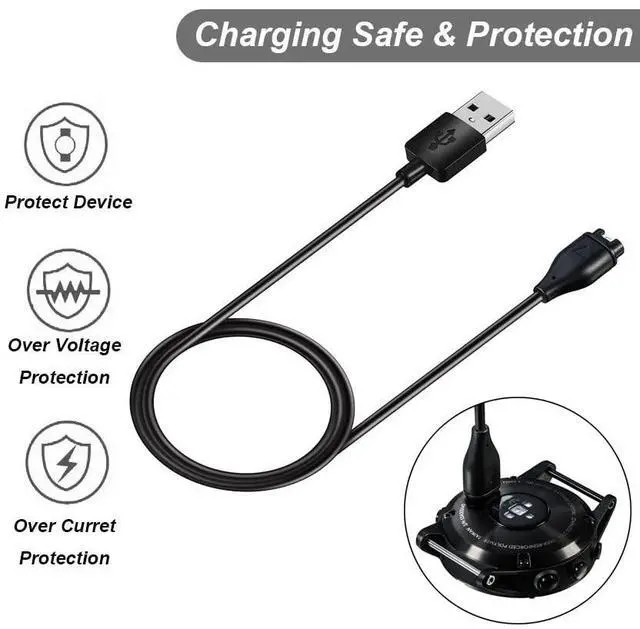 Alt view image 4 of 6 - BONAEVER Charger for Garmin Forerunner 45 55 245 255 265 745 945 955 965, Approach S10 S12 S40 S42 S60 S70, Vivoactive 3 4 4S, Instinct Venu 2 2S Plus Fenix 8 7 7S 7X 6 5 Charging Cable [2Pack, 3.3ft]