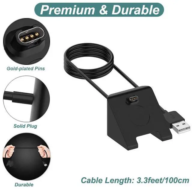 Alt view image 3 of 7 - BONAEVER Charger Cable for Garmin Watch Fenix 8 7X 7S 7 6 5, Forerunner 965 955 945 935 745 265 255 245 165 55 45, Approach S10 S12 S40 S42 S60 S62 S70 Instinct Venu 2 3 Vivoactive 3 4 5 Charging Dock
