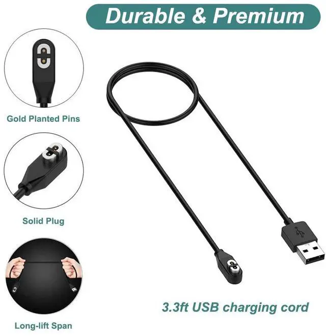 Alt view image 6 of 6 - BONAEVER Charging Cable for AfterShokz Aeropex AS800, Shokz OpenRun, OpenRun Mini, OpenRun Pro, OpenComm Replacement Shokz Headphone Charger [2Pack, 3.3ft/1m]