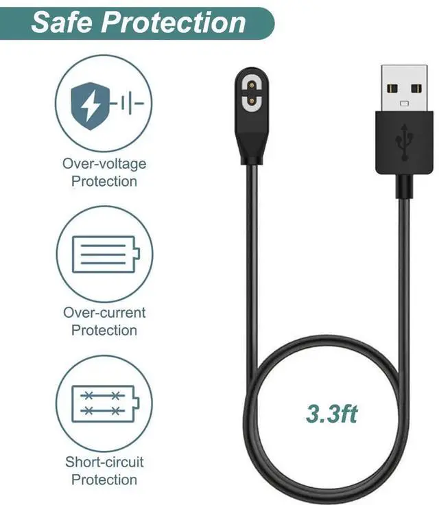 Alt view image 3 of 6 - BONAEVER Charging Cable for AfterShokz Aeropex AS800, Shokz OpenRun, OpenRun Mini, OpenRun Pro, OpenComm Replacement Shokz Headphone Charger [2Pack, 3.3ft/1m]