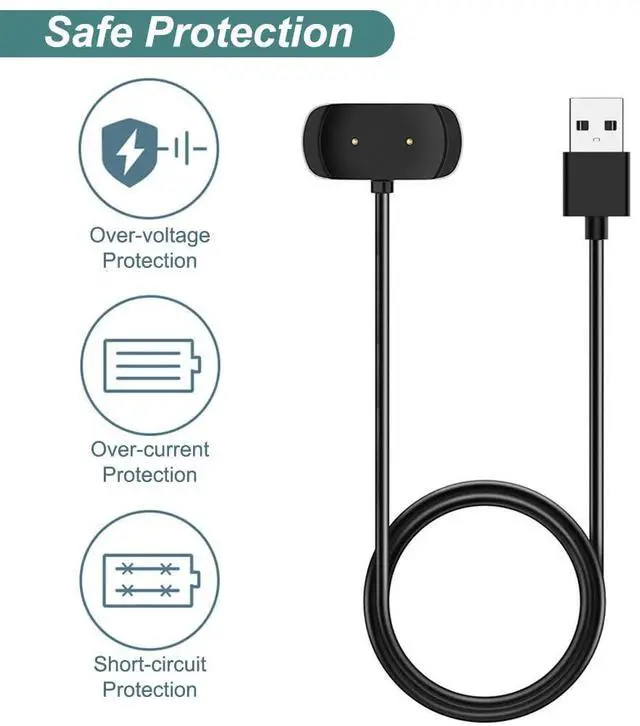 Alt view image 2 of 7 - BONAEVER Charger for Amazfit T-Rex Pro, Bip 5, Bip 3, Bip U Pro, GTS 4 Mini, GTS 2 Mini, GTS 2e, GTS 2, GTR 2, GTR 2e, GTR Mini, Active Smart Watch Charging Cable Cord [2-Pack, 3.3ft/1m]