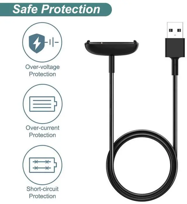Alt view image 6 of 7 - BONAEVER Charger for Fitbit Inspire 2 / Fitbit Ace 3 Fitness Tracker, Replacement Charging Cable Cord Accessory for Fitbit Inspire 2 [2-Pack, 3.3ft/1m]