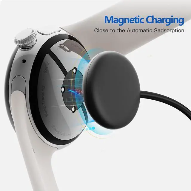 Alt view image 3 of 7 - BONAEVER 2 Pack Charger Compatible for Google Pixel Watch 3, Pixel Watch 2, Fitbit Google Ace LTE Charger Cable, Fast Charging, Type C Port Magnetic Charging Smartwatch Cable 3.3ft/1M