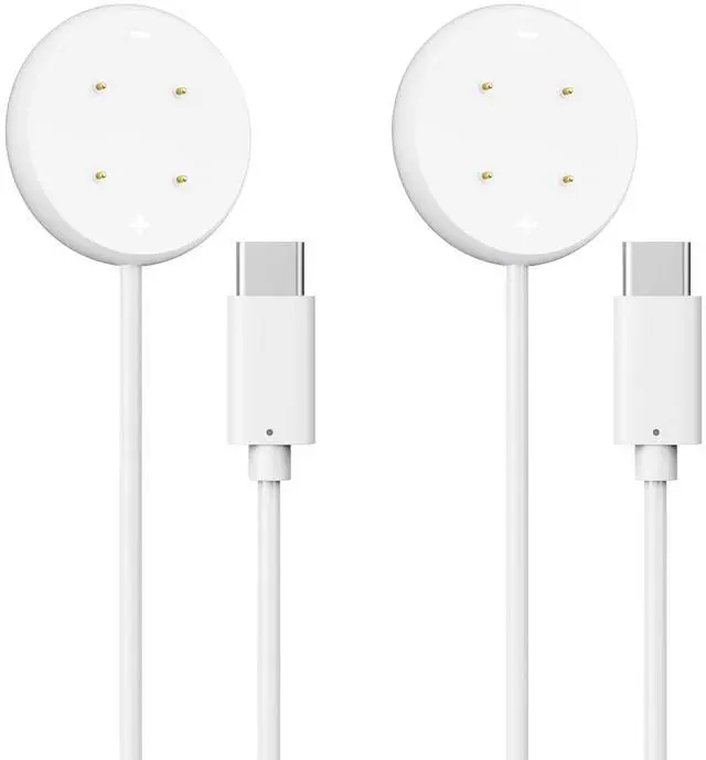 Main image of BONAEVER 2 Pack Charger Compatible for Google Pixel Watch 3, Pixel Watch 2, Fitbit Google Ace LTE Charger Cable, Fast Charging, Type C Port Magnetic Charging Smartwatch Cable 3.3ft/1M White
