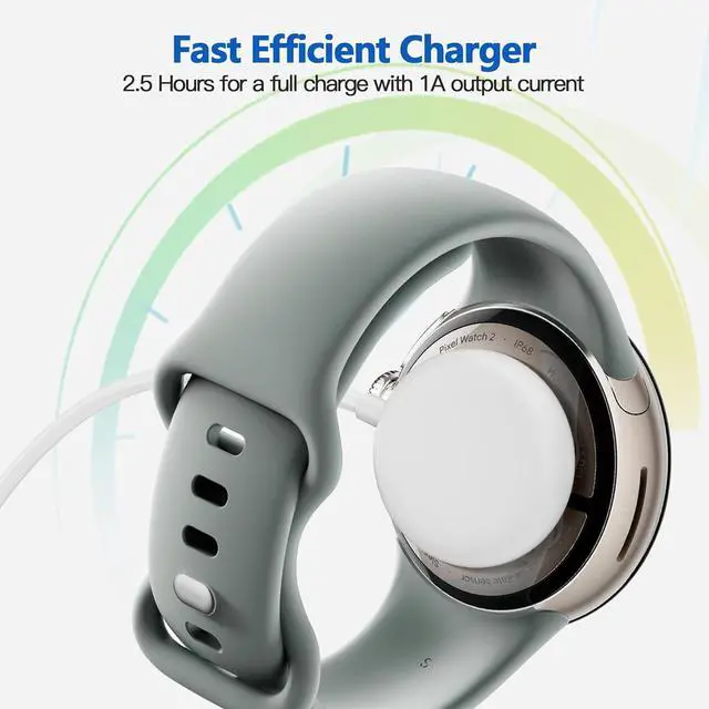 Alt view image 5 of 7 - BONAEVER 2 Pack Charger Compatible for Google Pixel Watch 3, Pixel Watch 2, Fitbit Google Ace LTE Charger Cable, Fast Charging, Type C Port Magnetic Charging Smartwatch Cable 3.3ft/1M White