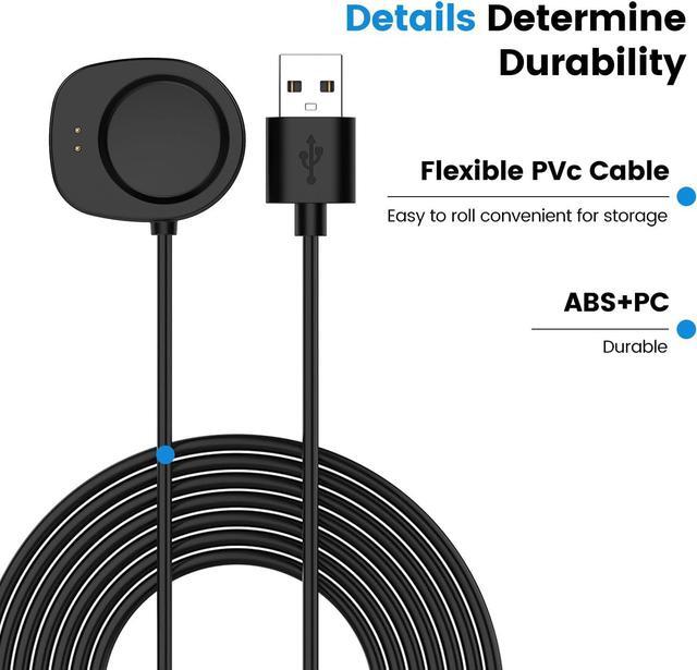 Alt view image 6 of 6 - BONAEVER Replacement Charger for Amazfit Balance/T-Rex 3 Charger 3.3ft USB Cable Cord Portable Charging Stand Station Dock for Amazfit Balance/T-Rex 3 Watch Charger (Black,2PACKS)