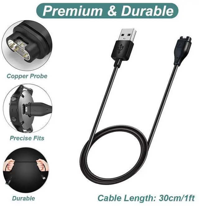 Alt view image 4 of 6 - BONAEVER 2 Packs Charger for Garmin Venu/Venu Sq/Venu 2/Venu 2 Plus/Venu 2S/Venu Sq 2/Venu 3/Venu 3S, Replacement Charging Cable Cord