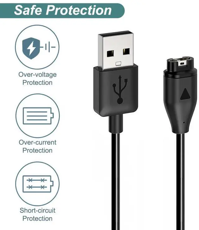 Alt view image 3 of 6 - BONAEVER 2 Packs Charger for Garmin Venu/Venu Sq/Venu 2/Venu 2 Plus/Venu 2S/Venu Sq 2/Venu 3/Venu 3S, Replacement Charging Cable Cord