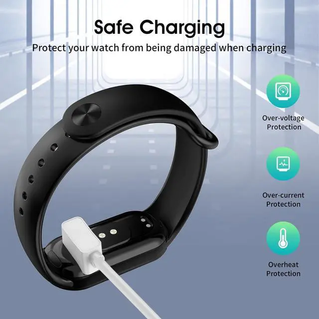 Alt view image 4 of 7 - BONAEVER 2 Pack Charger Compatible with Redmi Watch 5/4/Watch 3 Active/Watch 3 lite, 3.3Ft Portable Charging Cable for Xiaomi Smart Band 9/9 pro/8/8 Pro/Active, White and Black