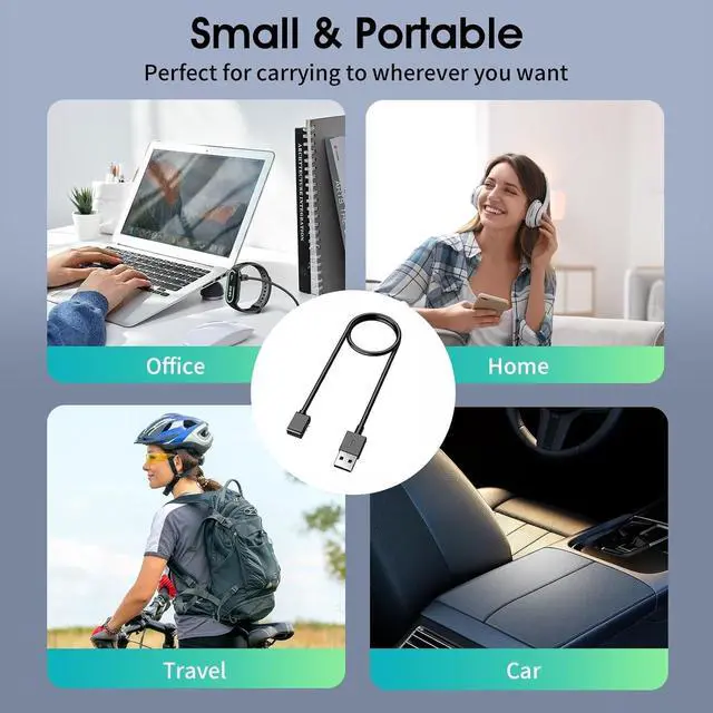 Alt view image 7 of 7 - BONAEVER 2 Packs Charger Compatible with Redmi Watch 5/4/Watch 3 Active/Watch 3 lite, 3.3Ft Portable Charging Cable for Xiaomi Smart Band 9/9 pro/8/8 Pro/Active, Black
