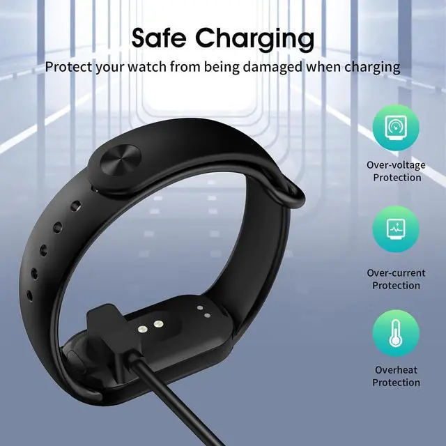 Alt view image 4 of 7 - BONAEVER 2 Packs Charger Compatible with Redmi Watch 5/4/Watch 3 Active/Watch 3 lite, 3.3Ft Portable Charging Cable for Xiaomi Smart Band 9/9 pro/8/8 Pro/Active, Black