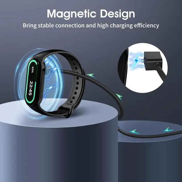 Alt view image 3 of 7 - BONAEVER 2 Packs Charger Compatible with Redmi Watch 5/4/Watch 3 Active/Watch 3 lite, 3.3Ft Portable Charging Cable for Xiaomi Smart Band 9/9 pro/8/8 Pro/Active, Black