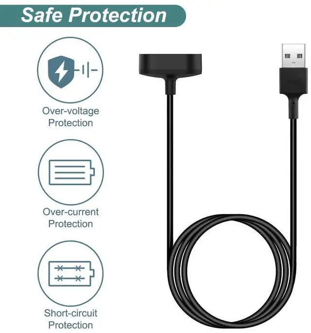 Alt view image 4 of 7 - BONAEVER Charger for Fitbit Inspire HR & Ace 2, Replacement USB Charging Cable Cord for Inspire Smart Wristband ( 2PACK, 3.3ft/100cm)