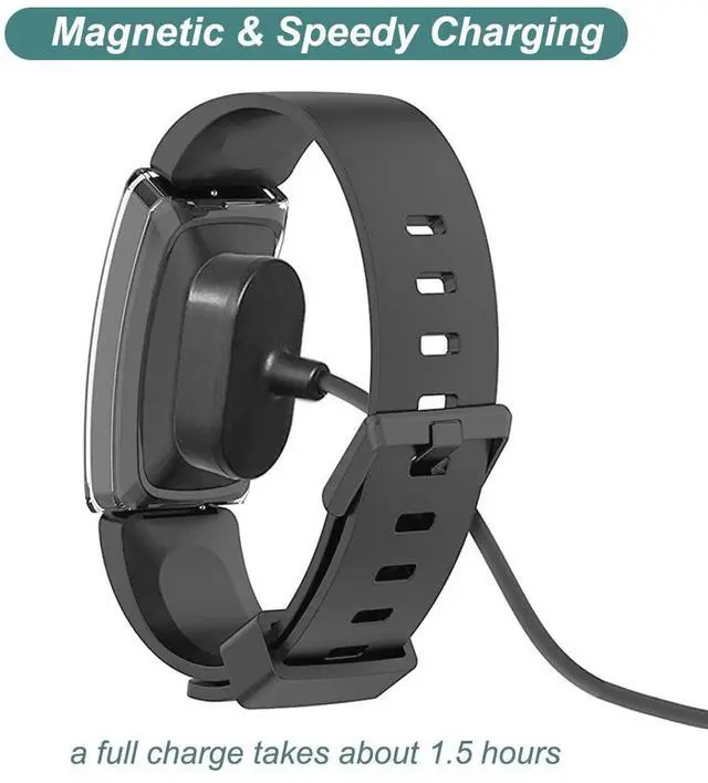 Alt view image 3 of 7 - BONAEVER Charger for Fitbit Inspire HR & Ace 2, Replacement USB Charging Cable Cord for Inspire Smart Wristband ( 2PACK, 3.3ft/100cm)
