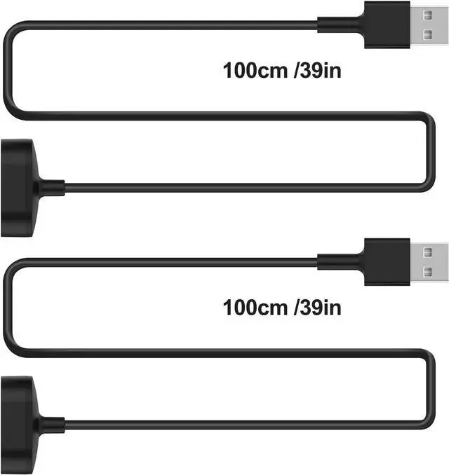 Alt view image 7 of 7 - BONAEVER Charger for Fitbit Inspire HR & Ace 2, Replacement USB Charging Cable Cord for Inspire Smart Wristband ( 2PACK, 3.3ft/100cm)