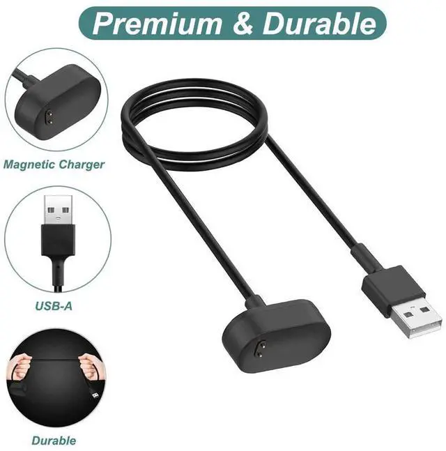 Alt view image 5 of 7 - BONAEVER Charger for Fitbit Inspire HR & Ace 2, Replacement USB Charging Cable Cord for Inspire Smart Wristband ( 2PACK, 3.3ft/100cm)