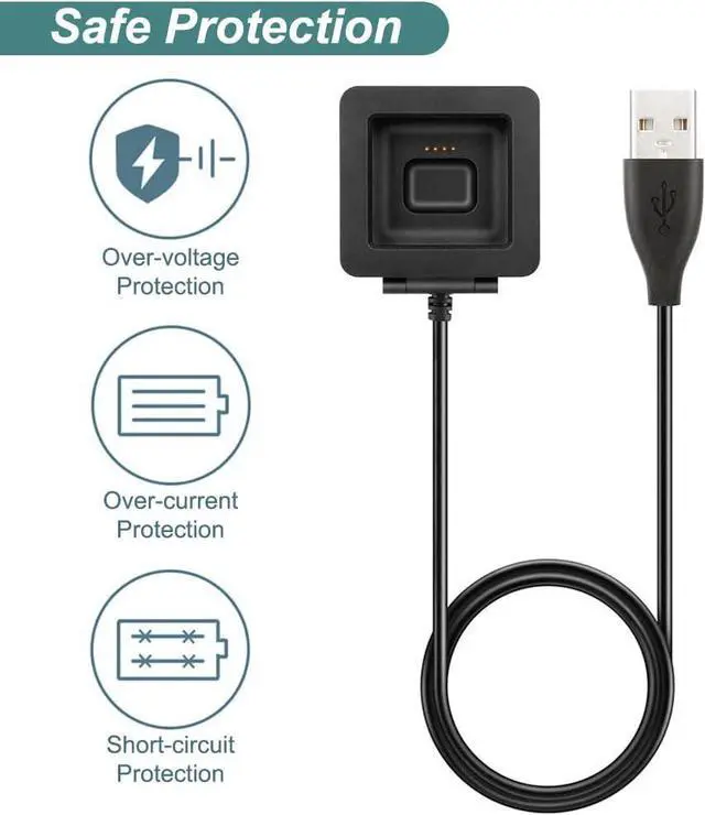 Alt view image 6 of 7 - BONAEVER Charger for Fitbit Blaze, Replacement Charging Cable Dock Adapter USB Cord for Fitbit Blaze Smart Fitness Watch [3.3ft/1m]