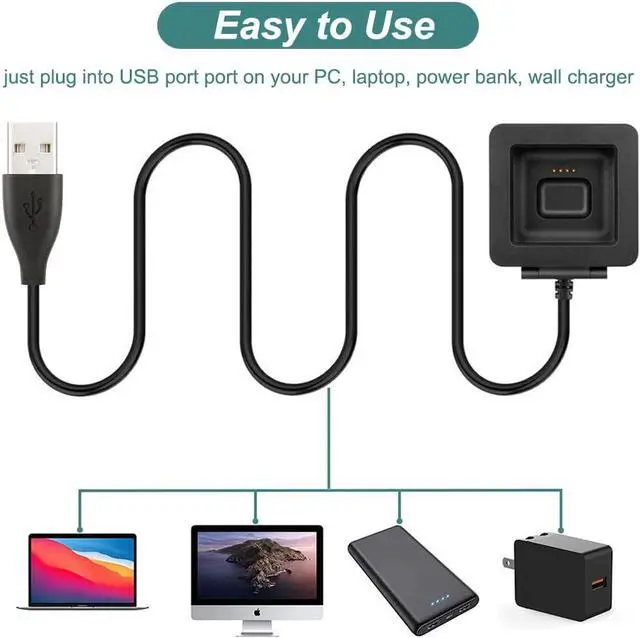 Alt view image 3 of 7 - BONAEVER Charger for Fitbit Blaze, Replacement Charging Cable Dock Adapter USB Cord for Fitbit Blaze Smart Fitness Watch [3.3ft/1m]